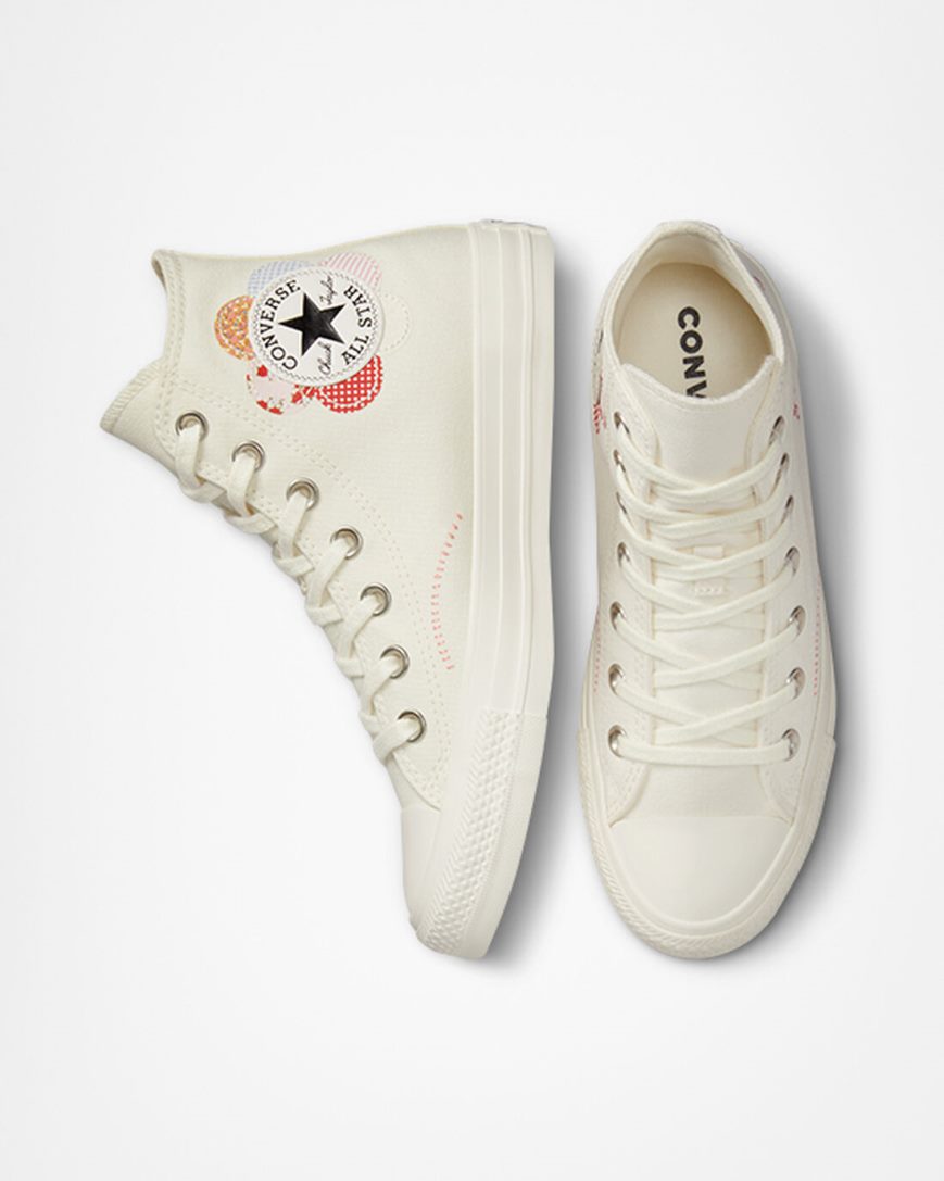 Dámské Boty Vysoké Converse Chuck Taylor All Star Crafted Patchwork Béžový Oranžové Růžové Černé | CZ GHSR59